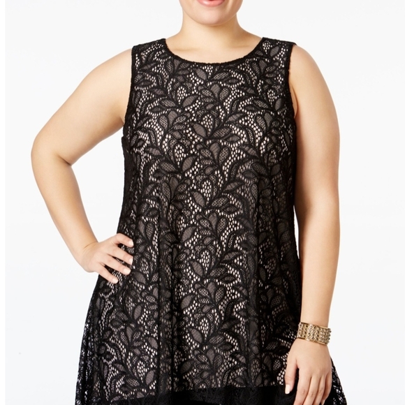 Alfani Tops - Alfani Black Lace Sleeveless Tunic